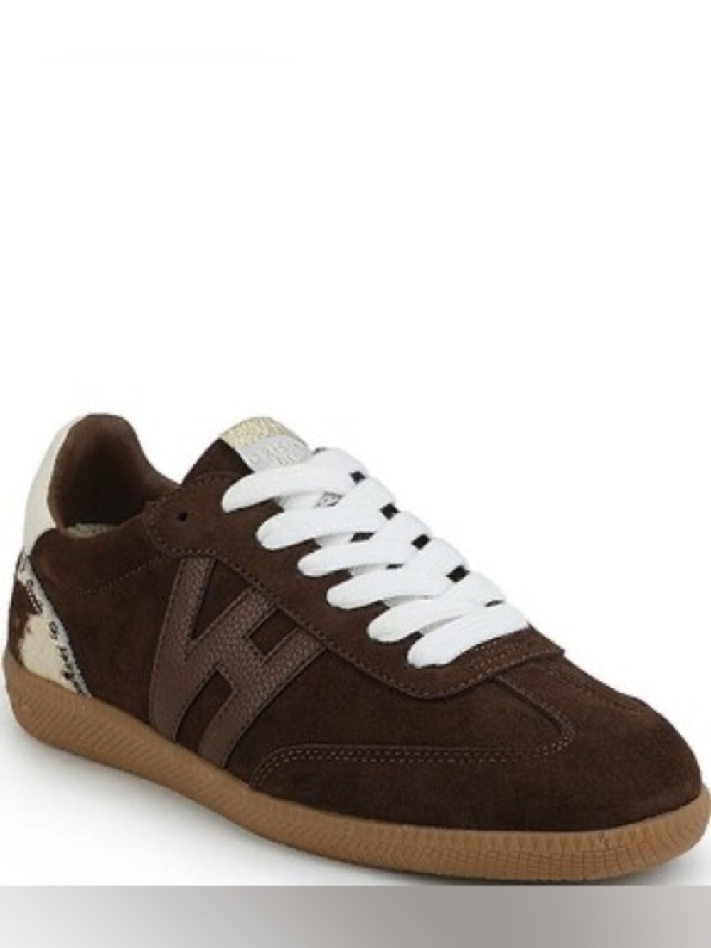 Vintage Havana Brown Suede Men’s Sneaker with White Laces